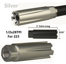 Silver Color 1/2x28 Thread Aluminum Muzzle Brake For Ruger Mark IV 22/45 Lite