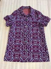 Unisex Vintage 100 70's Polyester Shirt Large Aztec Design Handmade