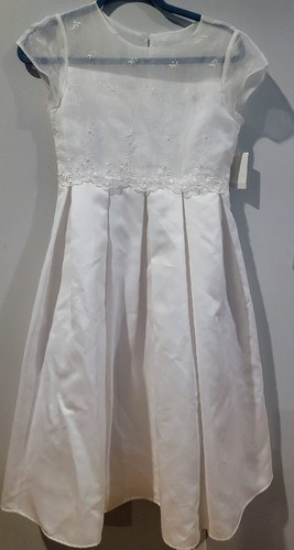 NWT Jenny Annie Dots Girls Special Occasion Embroidered Flower Girl Dress, Sz 14
