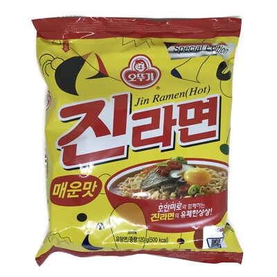 Ottogi Jin Ramen Hot 120g Korean Popular Noodle Instant Food Ramyun