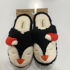 Penguin Dearfoams Slipper Unisex W7-8/M5-6.or W5-6/M3-4 Black Cozy Comfort Scuff