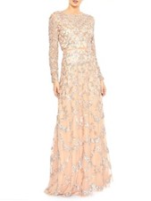 $698 NWT Mac Duggal Blush Sequin Gown 14