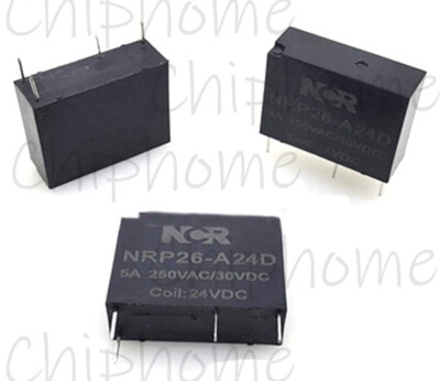 1PCS NRP26-A24D 24VDC Power Relay 5A  250VAC 4Pins