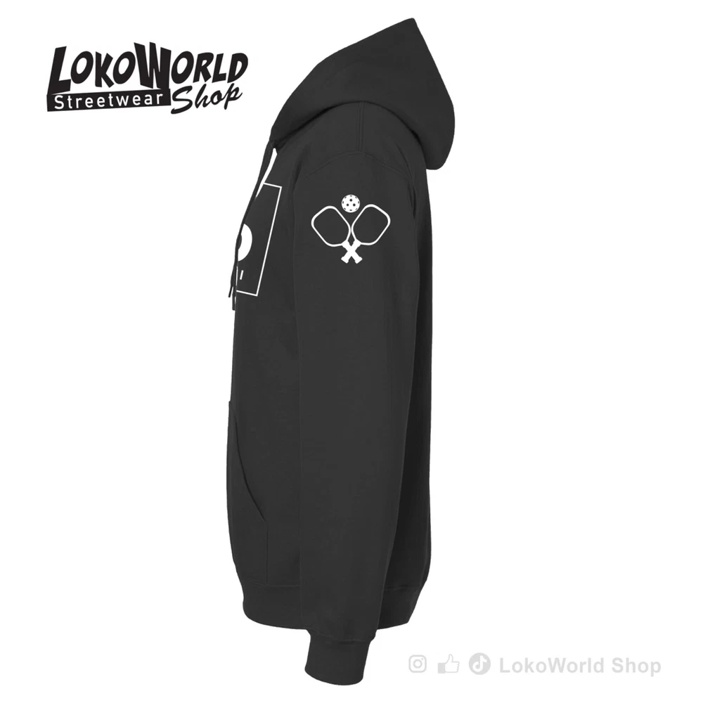 Pickleball, 002, PB, Black Hoodie