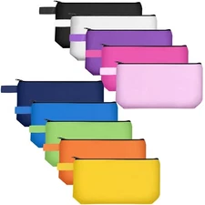 Saintrygo 10 Pieces Canvas Makeup Bags Bulk for Women Travel Cosmetic Organiz...