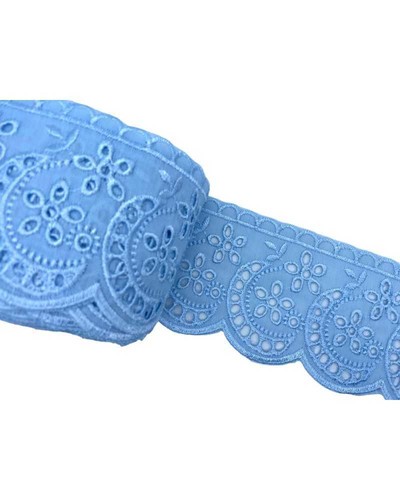 Pizzo merletto sangallo passamaneria 8cm san gallo BB-8160 smerlato balza unica - Foto 5 di 6