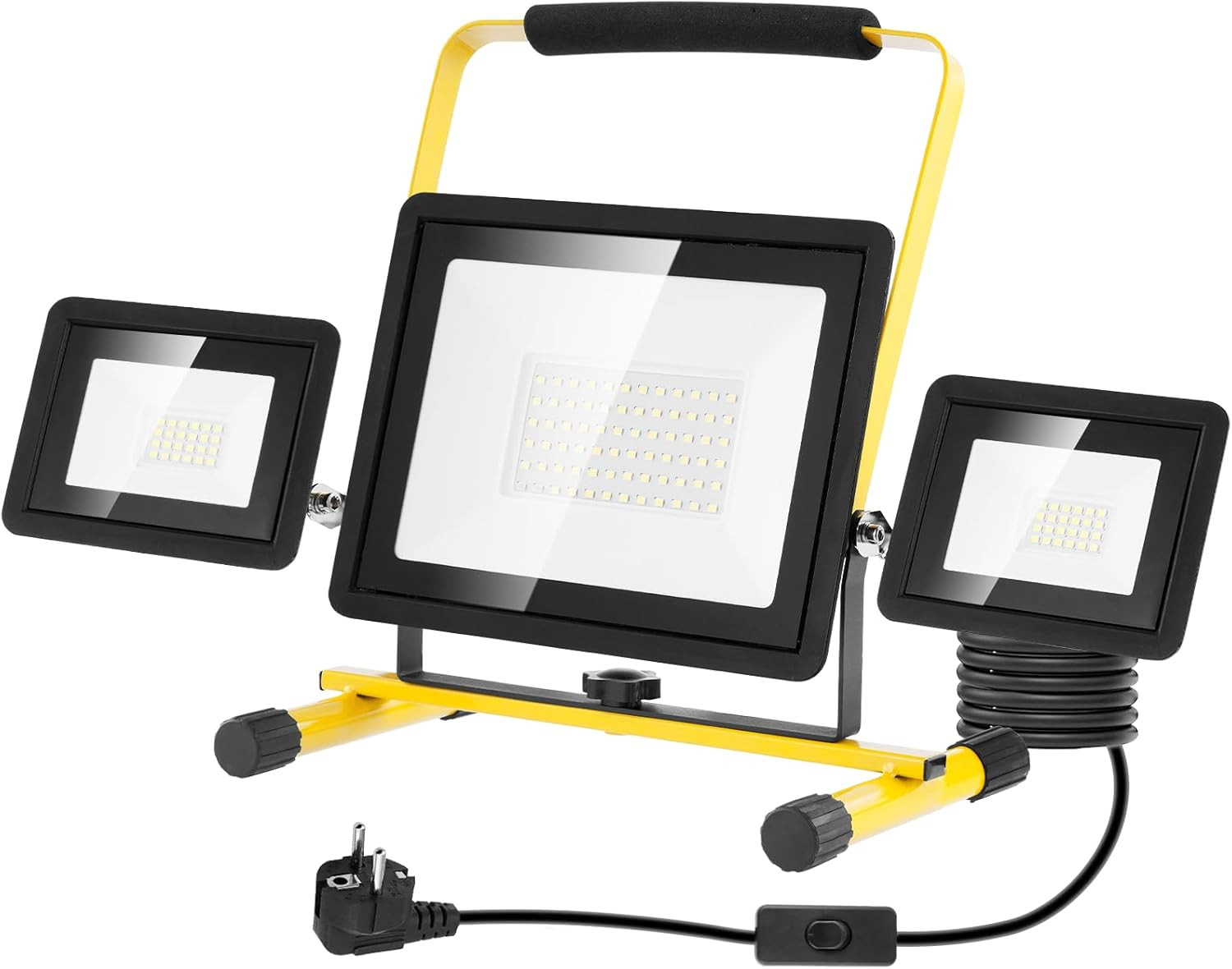 Projecteur LED chantier 100W luminaire extérieur noir en aluminium renforcé IP65
