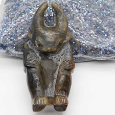 Chinese culture , carved jade seated immortal shaped oranment Sun god C456