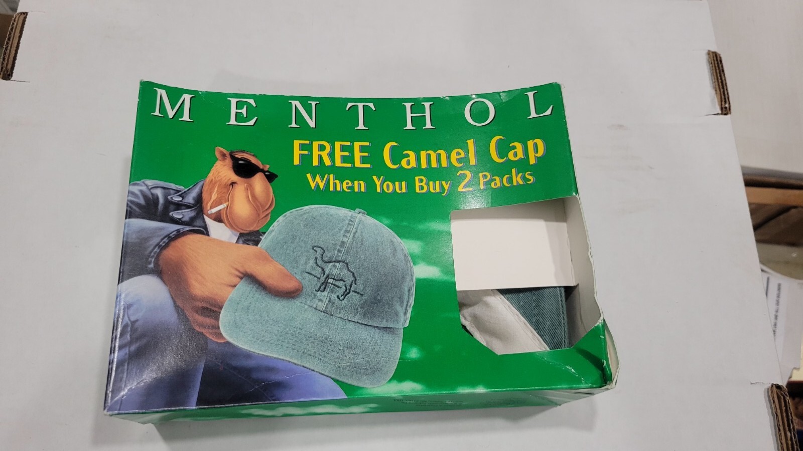 Vintage Camel Cigarettes JOE CAMEL Menthol Green  Strap Back Hat Cap N.I.B.