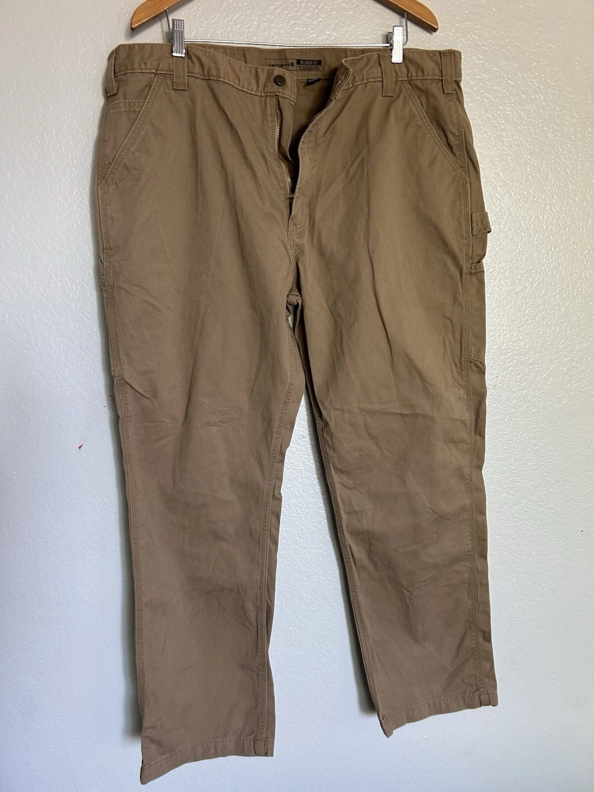 Carhartt Relaxed Fit Neutral Beige Straight Leg Cargo Pants Mens 42 x 32