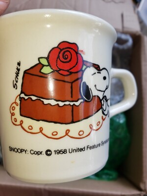 Snoopy Coffee Cup Mug 1958 Peanuts Made in USA Excellent Condition