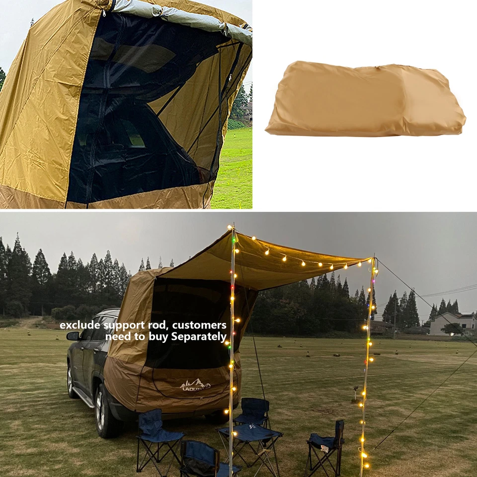Tailgate Awning Tent for SUV Truck w/ UV Rain Protection & Mosquito Net Screen - Image 4 of 4