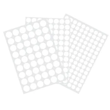 3 Sheets 290 Pcs Screw Hole Cover Stickers, 12 mm/15 mm/21 mm Screw White
