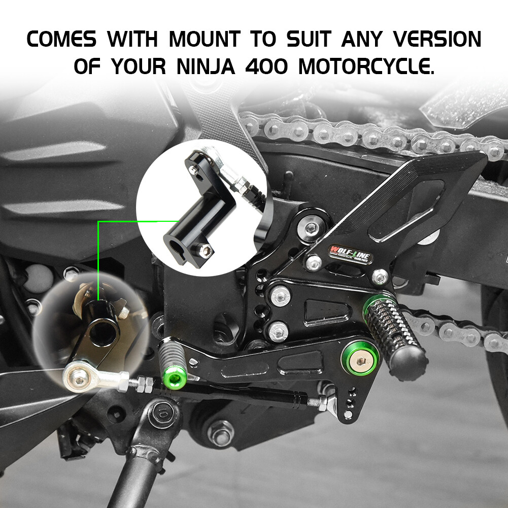 AHOLAA Adjustable Rearsets Foot Peg Footrest Footpeg For Kawasaki Ninja