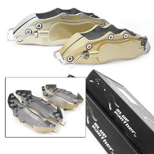 4x 3D Metal Brake Caliper Covers Universal Front &Rear S+M Size Fit 14-17" Gold - Picture 2 of 10