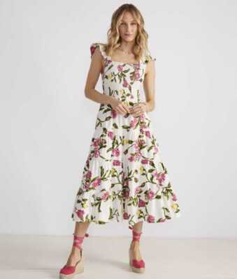 black summer midi dress Black Tie Shoulder Adrian Midi Dress