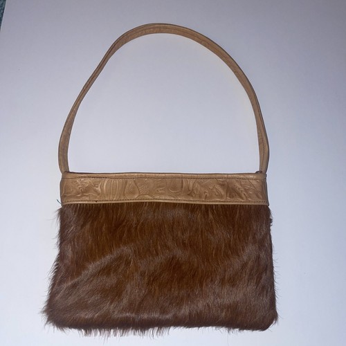 Vintage! KurtMen Design Cowhide Leather Western Turquoise Stone Hand Bag/Purse - Imagen 5 de 8