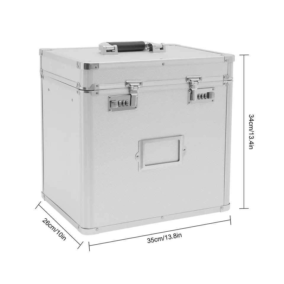 Caja fuerte de seguridad con cerradura impermeable ignífuga caja de archivos almacenamiento hogar/oficina Foto 3 de 4