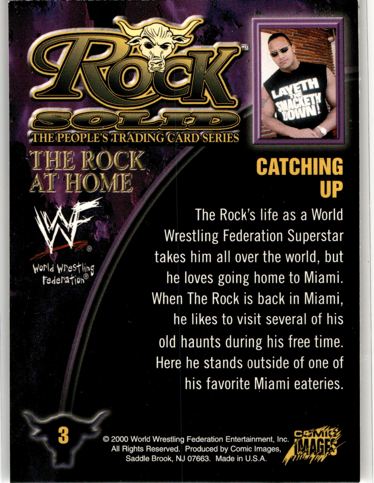 2000 Comic Images WWF Rock Solid - The Rock #3 for sale online | eBay