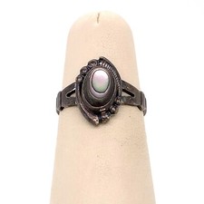VTG Estate Mexico Sterling Silver Abalone Size 6 Ring 85