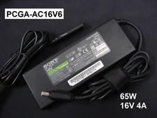 Genuine OEM PCGA-AC16V6 AC Power Adapter 16V 4A 65W for SONY Vaio Laptop