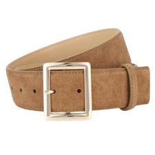 Women s Suede Belt With Gold Buckle Casual Genuine Leather Wide Waist Belts f...