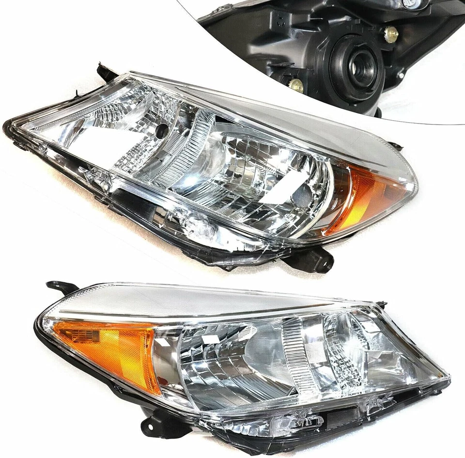 Faros delanteros cromados para Toyota Yaris 2012 2013 2014 par izquierdo y derecho Foto 2 de 4