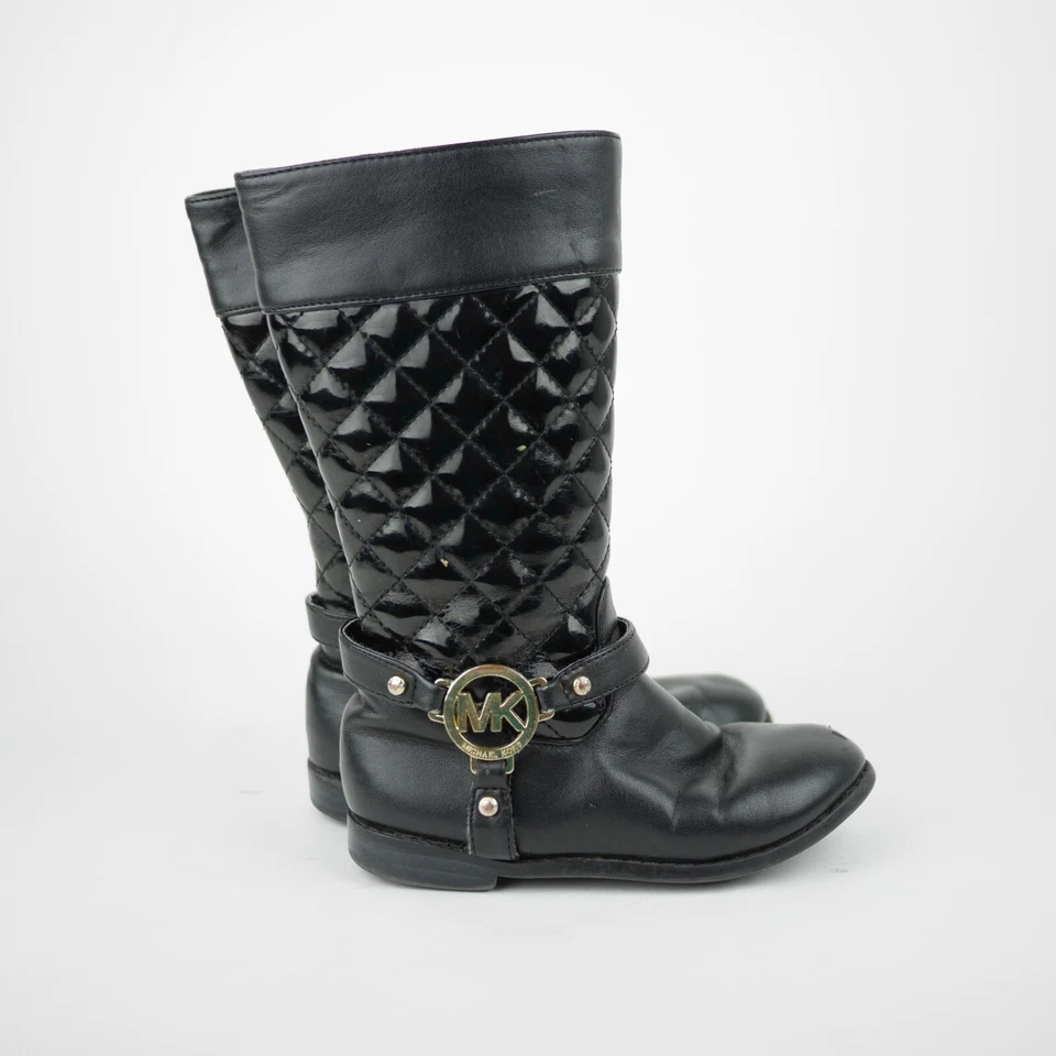 MICHAEL KORS Niño 9 - Botas de rodilla de cuero negras talla cremallera EMMA ACOLCHADAS Foto 4 de 4