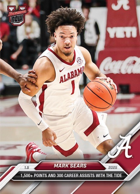 2024-25 BOWMAN U NOW CARD ALABAMA CRIMSON TIDE MARK SEARS #40 1500+ PTS 300 ASST