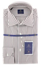 Luigi Borrelli Brown Shirt - Slim - 15/38 - EV0641260GIANNI