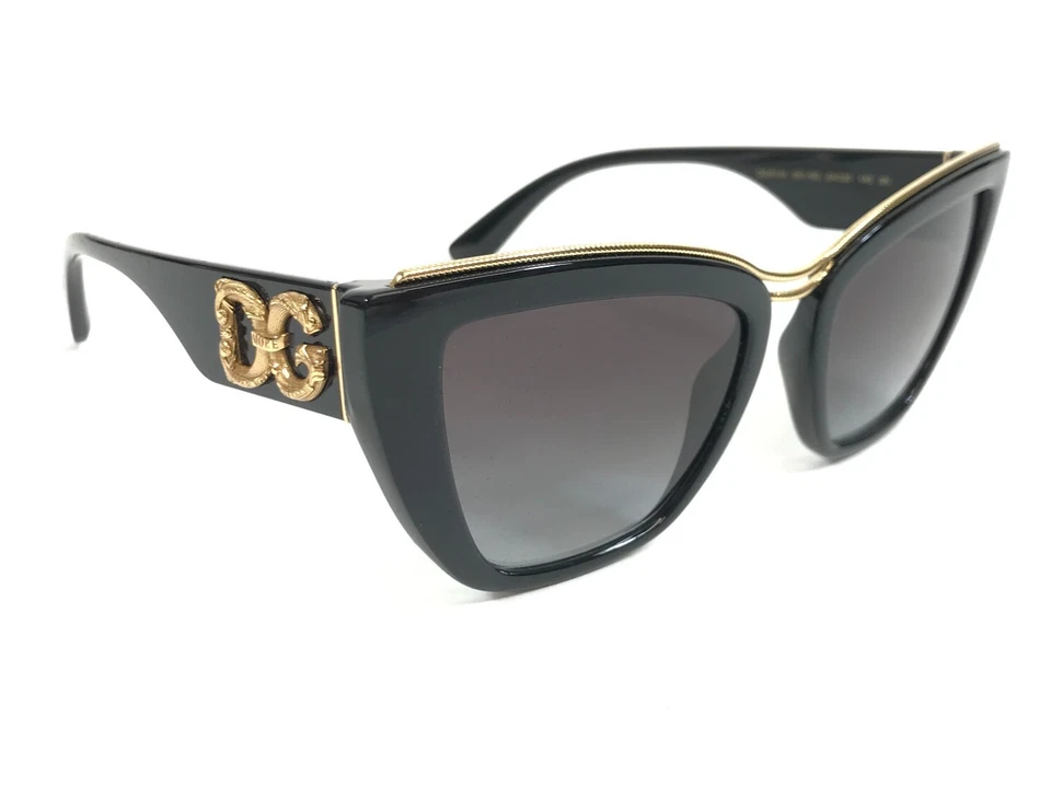 Gafas de sol Dolce & Gabbana DG6144 501/8G negro ojo de gato con lentes grises degradados Foto 4 de 4