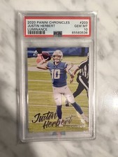2020 Panini Chronicles Luminance Justin Herbert #203 PSA 10 GEM MT rookie card