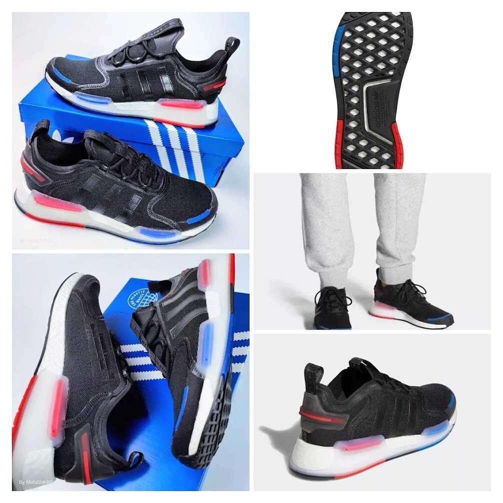 Adidas US 13 Men's Black White Red Blue Rare Retro Run Boost NMD V3   GX3378 New thumbnail 3