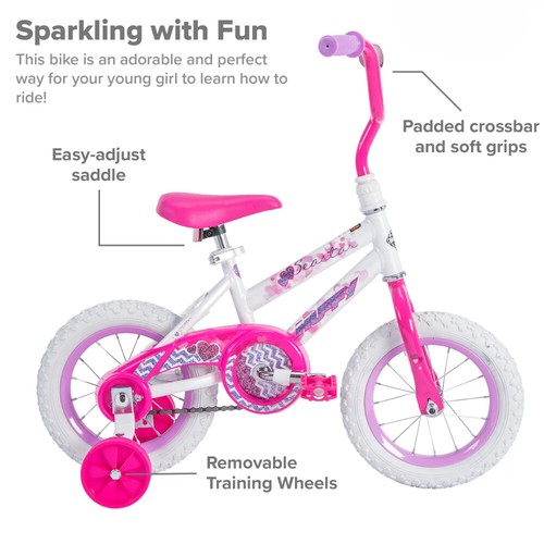 2023 New 12 In. Sea Star Girl Kids Bike, White Bicycle New - Picture 9 of 12