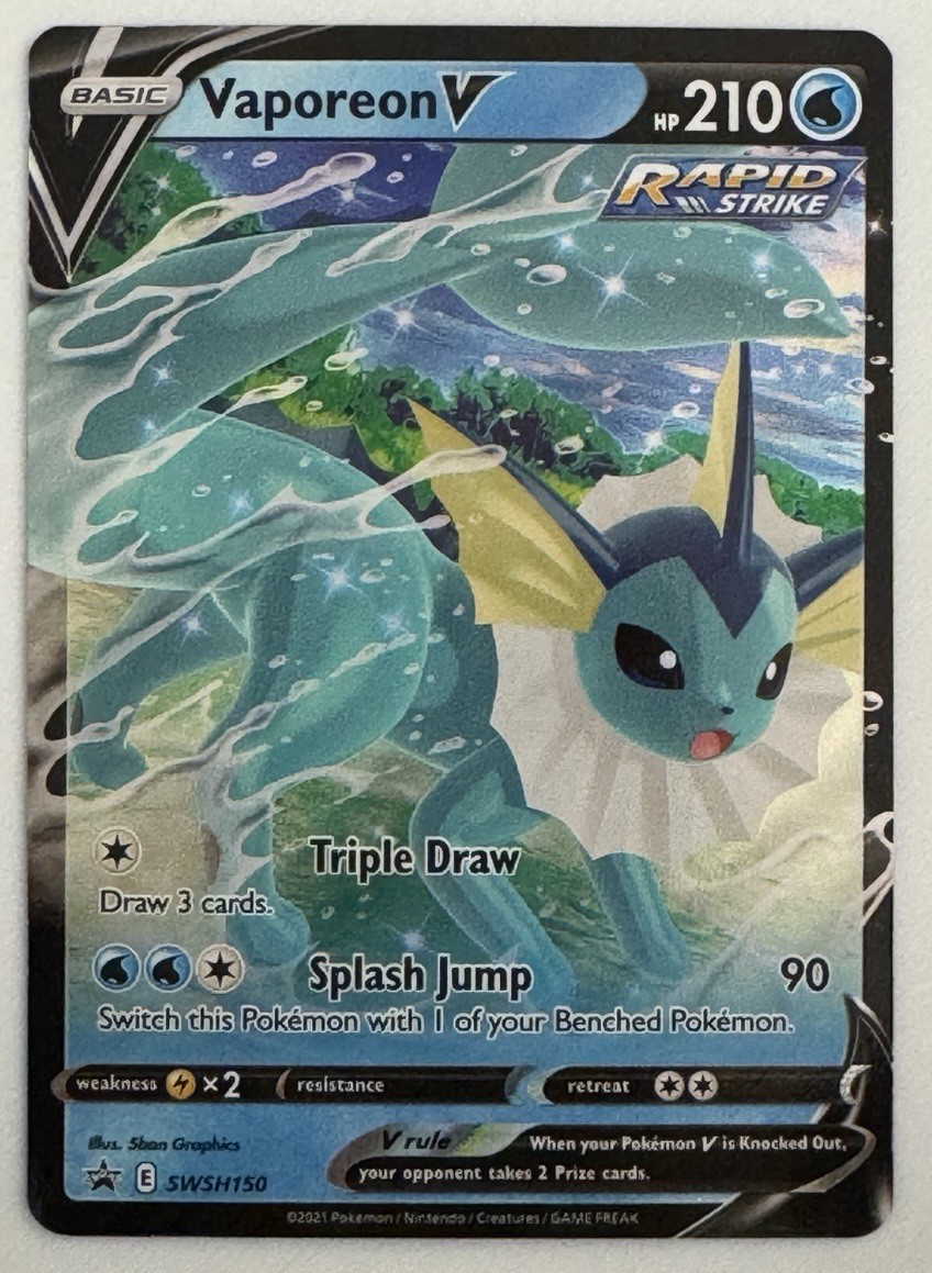 Vaporeon V - SWSH150 Sword & Shield Black Star Promo Card NM Pokemon TCG Holo