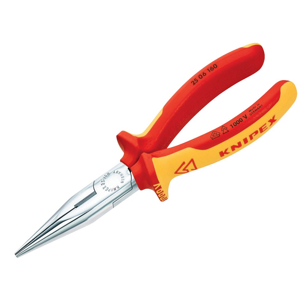 Knipex VDE Snipe Nose Side Cutting Pliers (Radio) 160mm