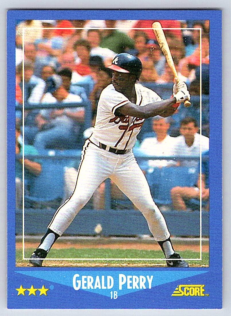 1988 Score - # 136 - Gerald Perry - Atlanta Braves - 2 Card Minimum