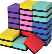 Dry Erase Erasers, 24 Pack Magnetic Whiteboard Erasers for Kids and Students, Mi