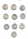 JWSTAMPS (10) Roosevelt 90% Silver Dimes. Up To 1964