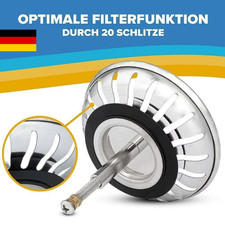 Siebkörbchen für Spüle Siebkorb Spülbecken Abflussventil Sieb Spültisch Stöpsel