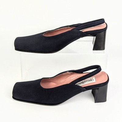NEW Valleverde Women's Black Slingback 2'' Heel Sandals size EU 35 US 5