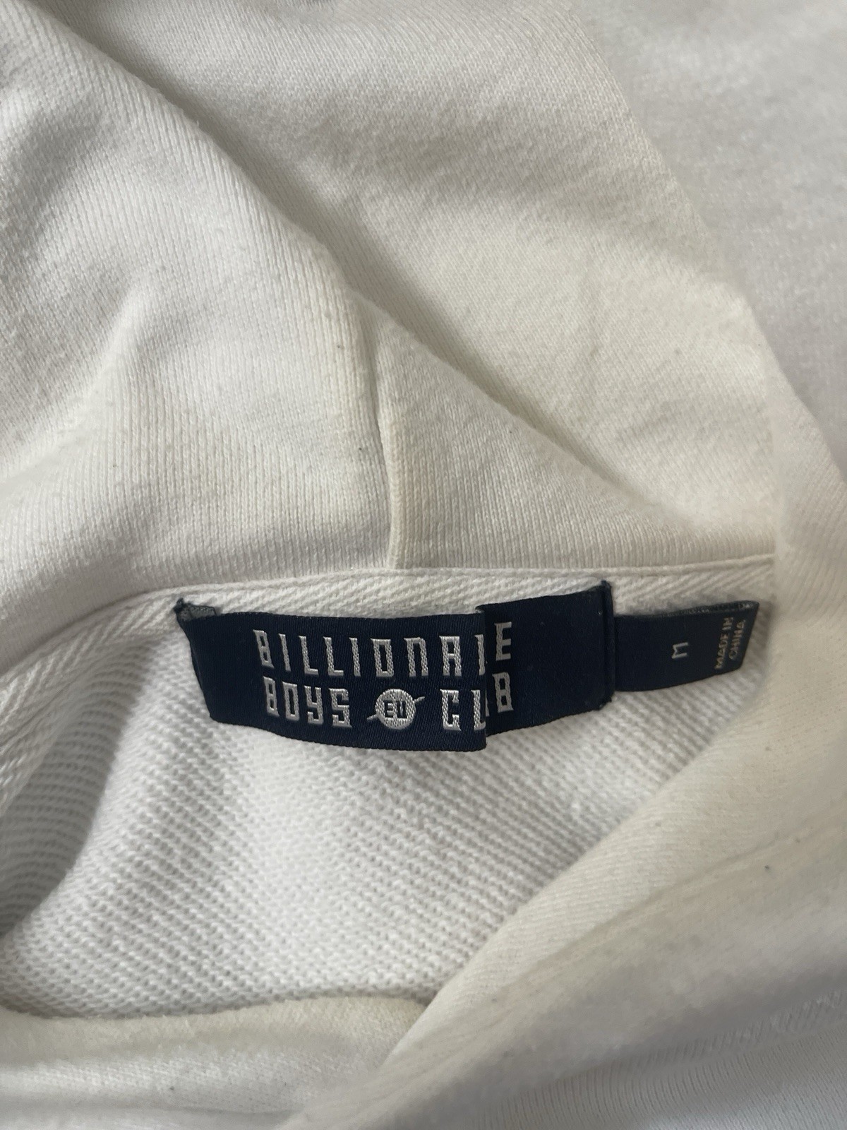 Billionaire Boys Club Herren Hoodie Kapuzenpullover Weiß Logo-Print M Taschen 5