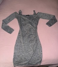 Never Worn Beautiful Bodycon Stylish Dinner Date Or Brunch Date Gray Dress