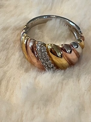 Bella Luce White Cubic Zirconia Yellow, Rose Gold Platinum Over Sterling Ring