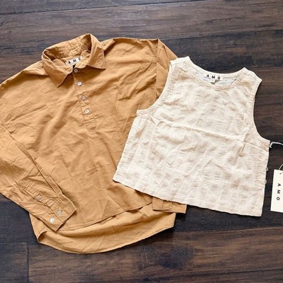 AMO Denim Great Pair of Classic, Neutral Tops Sz S NWT!!