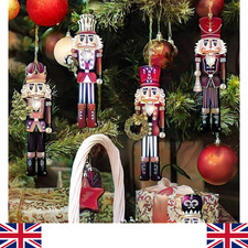 12PCS Nutcracker Soldiers Wooden Christmas Tree Decorations Xmas Hanging Decor