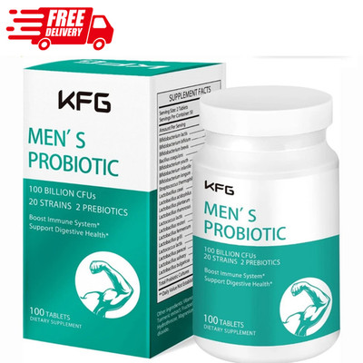 Probiotics Supplement 100 Billion CFU 20 Strains, 2 Prebiotics for Men Digestive