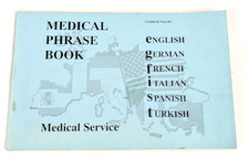 Medical Phrase Book in Six Languages US Armed Forces Military Medical Service