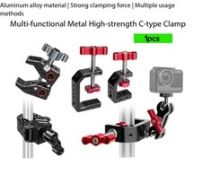 Type C Heavy-Duty Desk Clamp, Metal Crab Clamp for Flash Camera Tripods