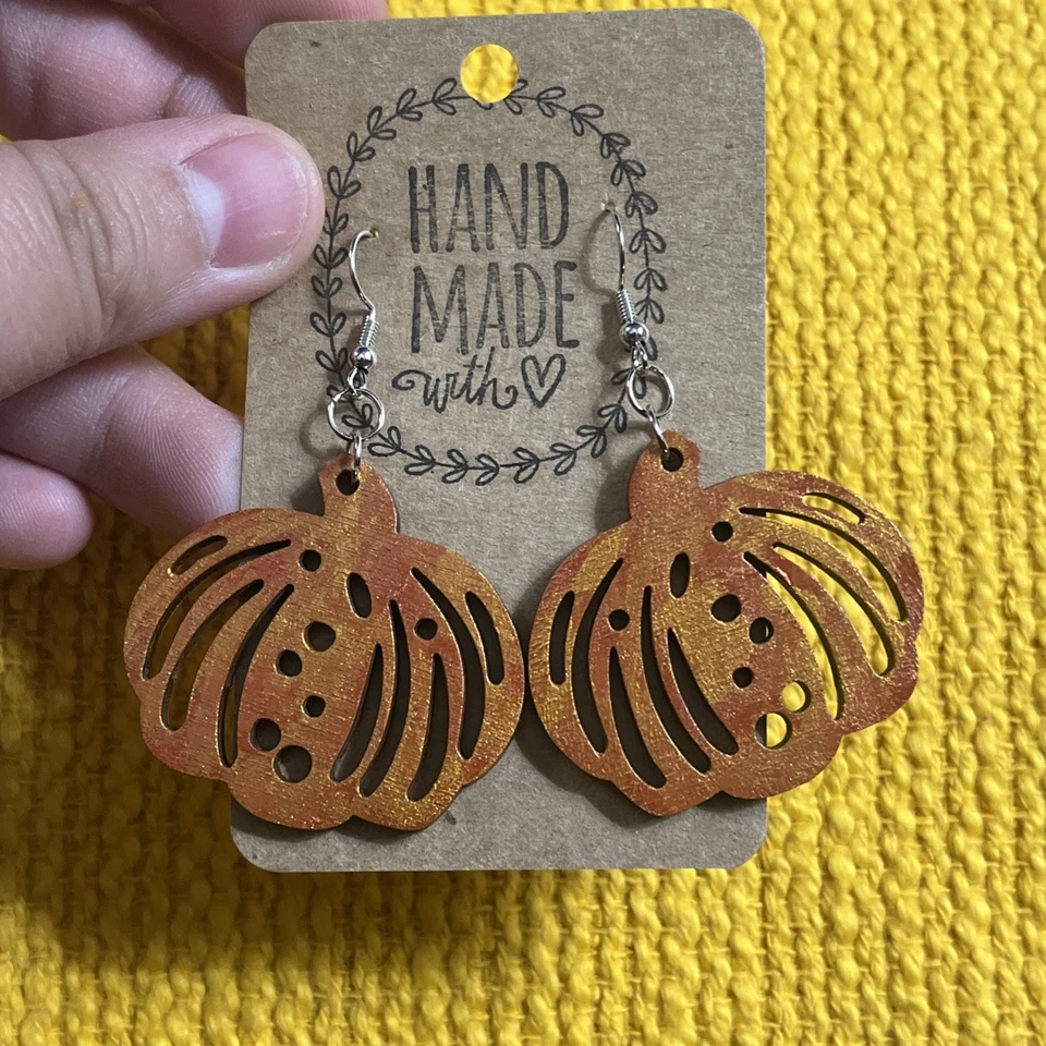 Pendientes Calabaza Otoño Brillante NUEVO Foto 2 de 4